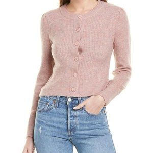 WAYF Pointelle Wool-Blend Cardigan - Blush - NWT - Medium